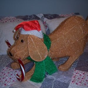 Lighted Christmas Santa Dog Yard Decor (SOLD)